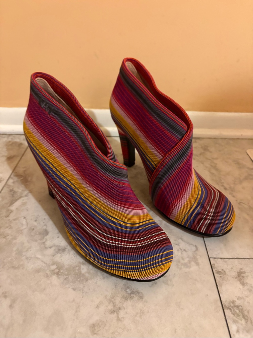 United Nude Fold Hi II Multicolor Patterned Heels